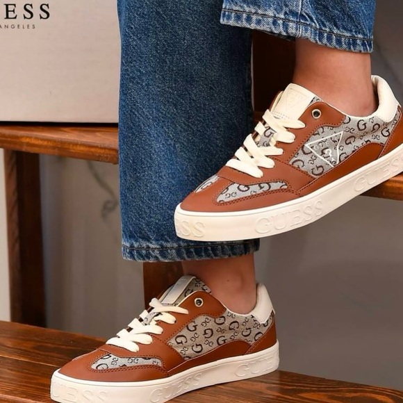 NWOB GUESS Brown and Beige Women's Sneakers - Picture 2 of 5